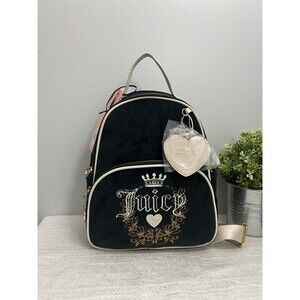 Juicy Couture Heritage Backpack Liquorice/Angel Black/white NWT